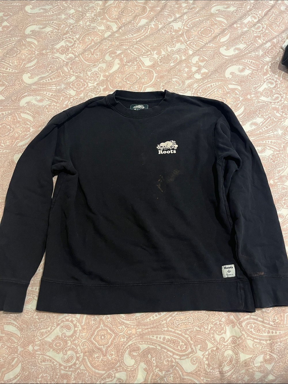 Roots women’s Black Crewneck Sweatshirt with Small Logo